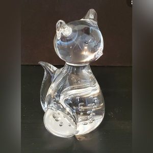 Crystal Cat vintage paper weight